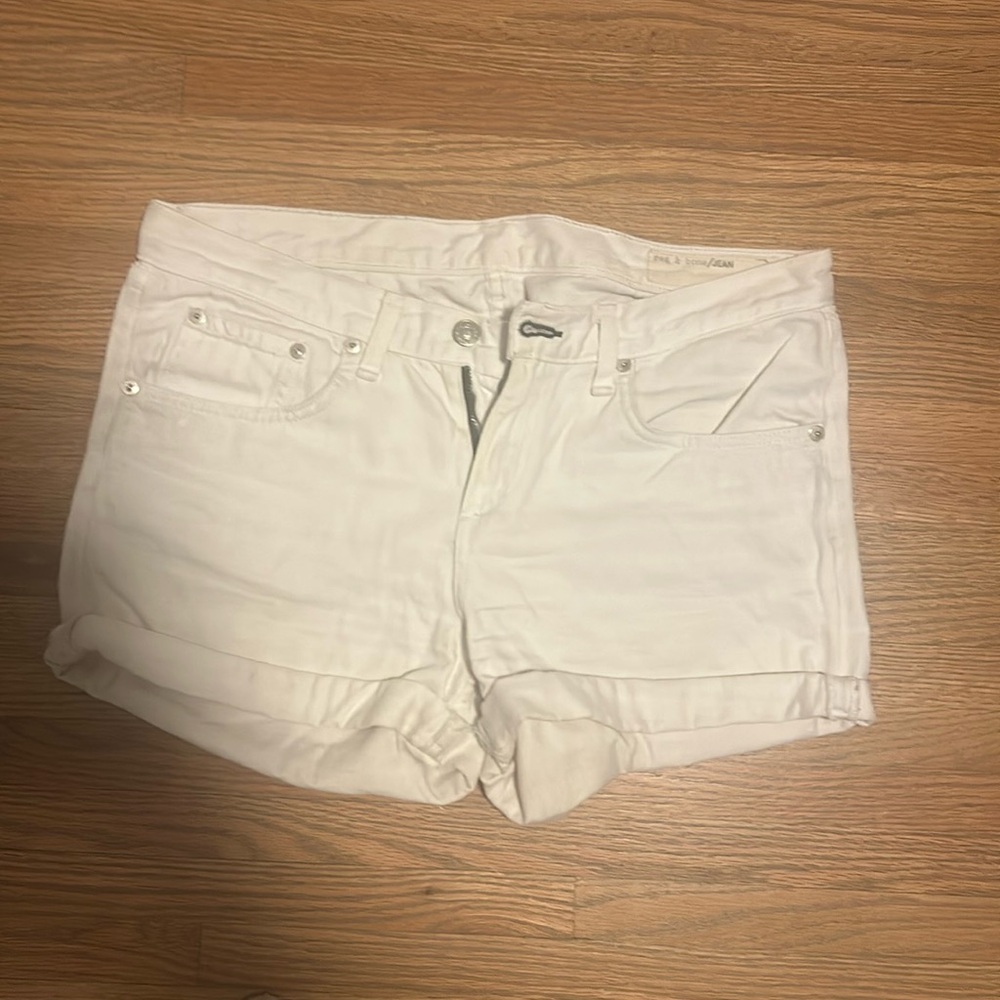 White denim shorts